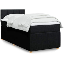 Sommier À Lattes De Lit Et Matelas Noir 80x200 Cm Tissu Vidaxl