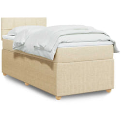Vidaxl Sommier À Lattes De Lit Avec Matelas Crème 80x200 Cm Tissu
