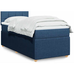 Sommier À Lattes De Lit Avec Matelas Bleu 80x200 Cm Tissu Vidaxl