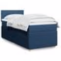 vidaXL Sommier à lattes de lit avec matelas Bleu 90x190 cm Tissu - 90 x 190 cm