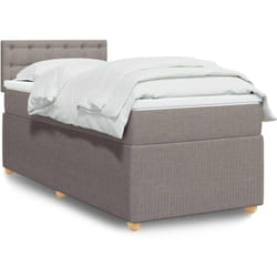 Vidaxl - Sommier À Lattes De Lit Avec Matelas Taupe 90x190 Cm Tissu