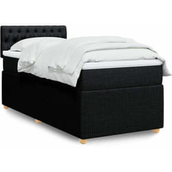 Vidaxl - Sommier À Lattes De Lit Avec Matelas Noir 90x200 Cm Tissu