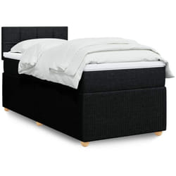 Vidaxl Sommier À Lattes De Lit Avec Matelas Noir 100x200 Cm Tissu
