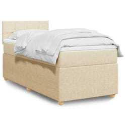 Vidaxl - Sommier À Lattes De Lit Avec Matelas Crème 100x200 Cm Tissu