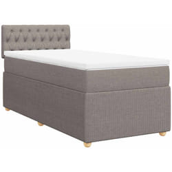 Vidaxl - Sommier À Lattes De Lit Avec Matelas Taupe 100x200 Cm Tissu