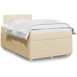 Vidaxl - Sommier À Lattes De Lit Avec Matelas Crème 120x190 Cm Tissu