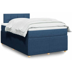 Vidaxl - Sommier À Lattes De Lit Avec Matelas Bleu 120x190 Cm Tissu
