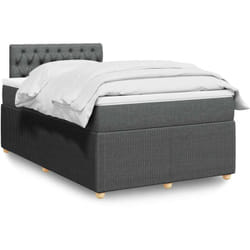 Vidaxl - Sommier À Lattes De Lit Avec Matelas Gris Foncé 120x190cm Tissu