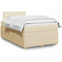 Vidaxl - Sommier À Lattes De Lit Avec Matelas Crème 120x200 Cm Tissu