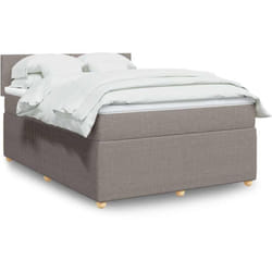 Sommier À Lattes De Lit Avec Matelas Taupe 140x190 Cm Tissu Vidaxl