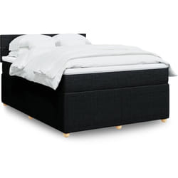 Vidaxl - Sommier À Lattes De Lit Avec Matelas Noir 140x190 Cm Tissu
