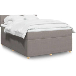 Vidaxl - Sommier À Lattes De Lit Avec Matelas Taupe 140x190 Cm Tissu