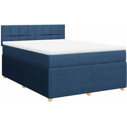 Vidaxl - Sommier À Lattes De Lit Avec Matelas Bleu 140x190 Cm Tissu
