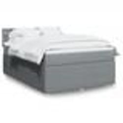 vidaXL Sommier à lattes de lit avec matelas Gris clair 140x190cm Tissu 3289765