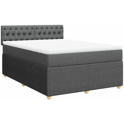 Vidaxl - Sommier À Lattes De Lit Avec Matelas Gris Foncé 160x200cm Tissu