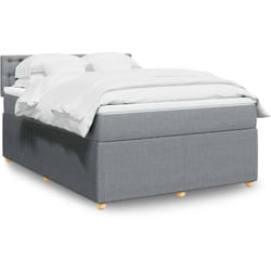 Vidaxl - Sommier À Lattes De Lit Avec Matelas Gris Clair 160x200cm Tissu