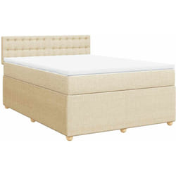 Vidaxl - Sommier À Lattes De Lit Avec Matelas Crème 160x200 Cm Tissu