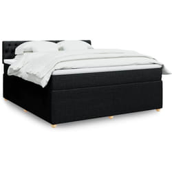 Vidaxl - Sommier À Lattes De Lit Avec Matelas Noir 180x200 Cm Tissu
