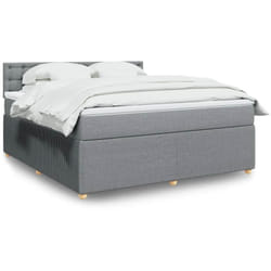 Vidaxl - Sommier À Lattes De Lit Avec Matelas Gris Clair 180x200cm Tissu
