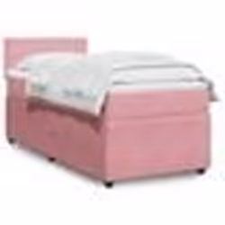vidaXL Sommier à lattes de lit et matelas Rose 80x200 cm Velours - 80 x 200 cm
