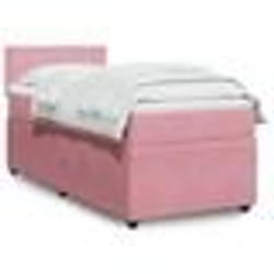 vidaXL Sommier à lattes de lit et matelas Rose 80x200 cm Velours - 80 x 200 cm