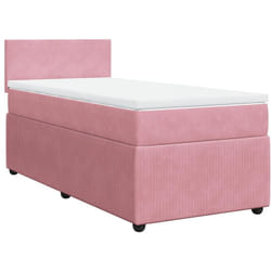 Vidaxl - Sommier À Lattes De Lit Avec Matelas Rose 90x190 Cm Velours