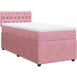 Vidaxl - Sommier À Lattes De Lit Avec Matelas Rose 90x190 Cm Velours
