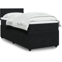 Vidaxl Sommier À Lattes De Lit Avec Matelas Noir 90x200 Cm Velours