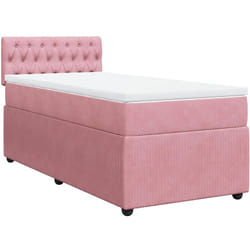 Vidaxl - Sommier À Lattes De Lit Avec Matelas Rose 90x200 Cm Velours
