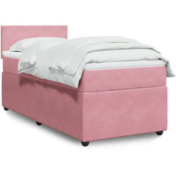 Vidaxl - Sommier À Lattes De Lit Avec Matelas Rose 100x200 Cm Velours