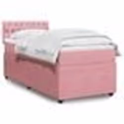 vidaXL Sommier à lattes de lit avec matelas Rose 100x200 cm Velours - 100 x 200 cm