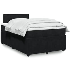 Vidaxl - Sommier À Lattes De Lit Avec Matelas Noir 120x190 Cm Velours