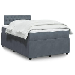 vidaXL Sommier à lattes de lit et matelas gris foncé 120x190cm velours