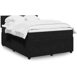 Vidaxl - Sommier À Lattes De Lit Avec Matelas Noir 140x190 Cm Velours