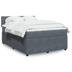 vidaXL Sommier à lattes de lit et matelas Gris foncé 140x190cm Velours