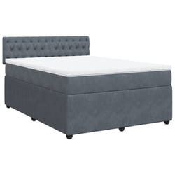 Vidaxl - Sommier À Lattes De Lit Et Matelas Gris Foncé 140x200cm Velours
