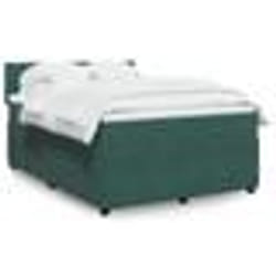 vidaXL Sommier à lattes de lit et matelas Vert foncé 160x200cm Velours - 160 x 200 cm