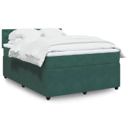 vidaXL Sommier à lattes de lit et matelas Vert foncé 160x200cm Velours