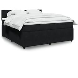 Vidaxl - Sommier À Lattes De Lit Avec Matelas Noir 180x200 Cm Velours