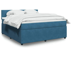 Vidaxl Sommier À Lattes De Lit Et Matelas Bleu 180x200 Cm Velours