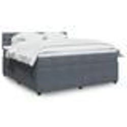 vidaXL Sommier à lattes de lit et matelas Gris foncé 180x200cm Velours - 180 x 200 cm