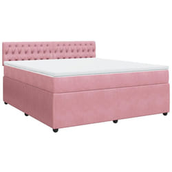 Vidaxl - Sommier À Lattes De Lit Avec Matelas Rose 180x200 Cm Velours