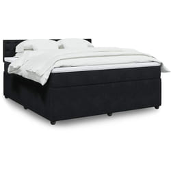 Vidaxl Sommier À Lattes De Lit Avec Matelas Noir 180x200 Cm Velours