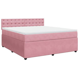Vidaxl - Sommier À Lattes De Lit Avec Matelas Rose 180x200 Cm Velours