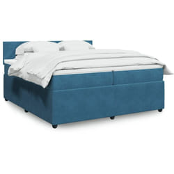 Vidaxl Sommier À Lattes De Lit Et Matelas Bleu 200x200 Cm Velours