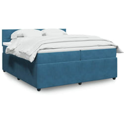 Vidaxl Sommier À Lattes De Lit Et Matelas Bleu 200x200 Cm Velours