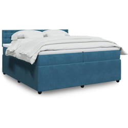 Vidaxl Sommier À Lattes De Lit Et Matelas Bleu 200x200 Cm Velours