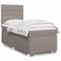 vidaXL Sommier à lattes de lit avec matelas Taupe 80x200 cm Tissu - 80 x 200 cm