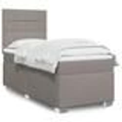 vidaXL Sommier à lattes de lit avec matelas Taupe 80x200 cm Tissu - 80 x 200 cm