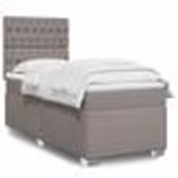 vidaXL Sommier à lattes de lit avec matelas Taupe 80x200 cm Tissu - 80 x 200 cm